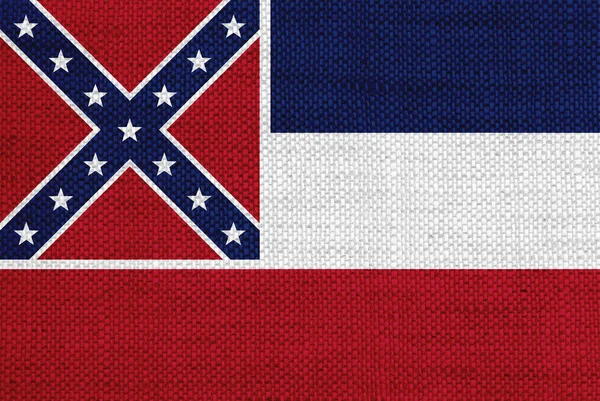 Zászló Mississippi Régi Vászon — Stock Fotó