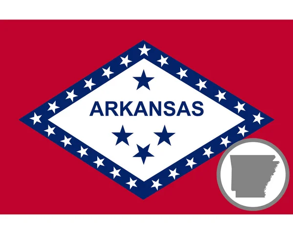 Zászló Térkép Arkansas — Stock Vector