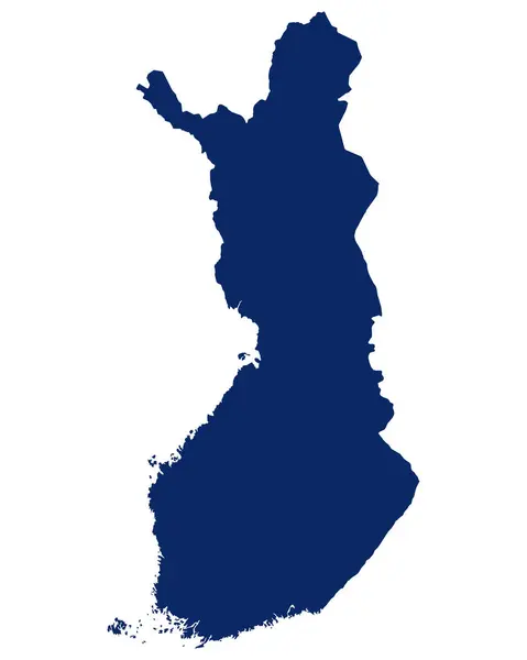 Карта Фінляндії Синього Кольору — стоковий вектор