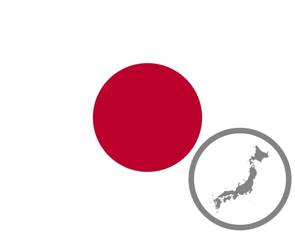 Japonya Bayrağı Haritası — Stok Vektör