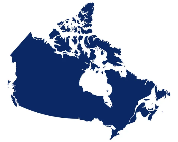 Kaart Van Canada Blauwe Kleur — Stockvector