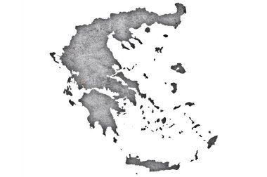 Yıpranmış beton üzerine Yunanistan Haritası