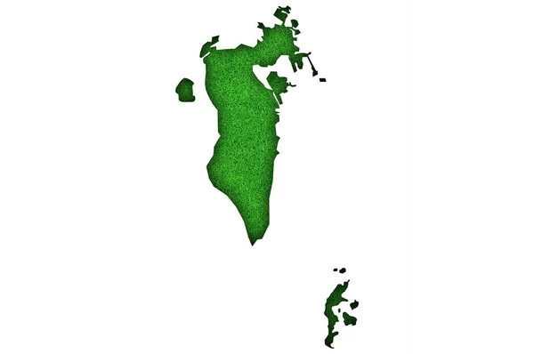 Mappa Del Bahrein Sul Feltro Verde — Foto Stock