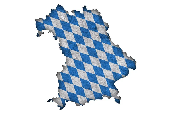 Mapa Vlajka Bavorska Ošlehaném Betonu — Stock fotografie