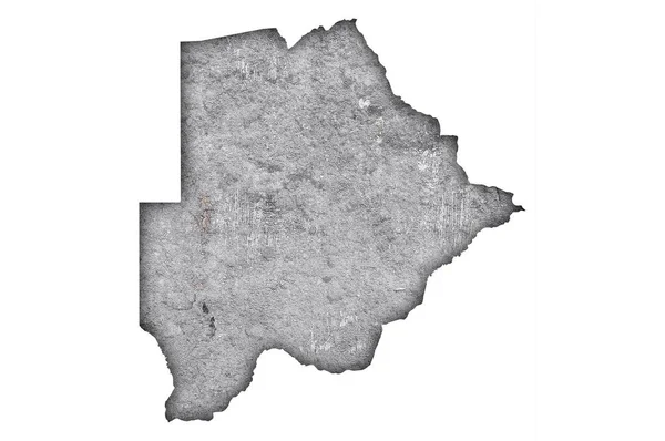 Yıpranmış Beton Üzerine Botswana Haritası — Stok fotoğraf