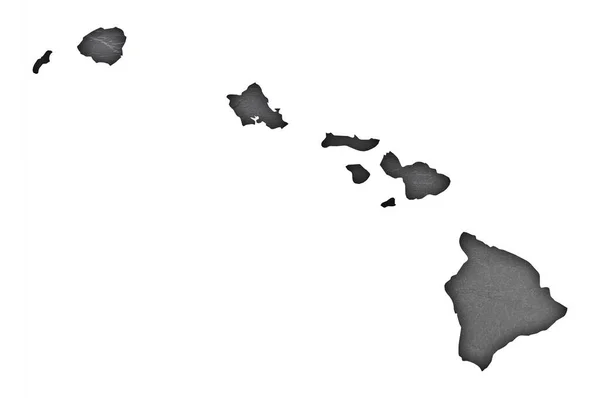 Map Hawaii Dark Slate — Stock Photo, Image