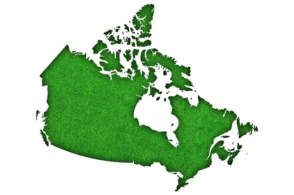 Karta Över Kanada Grön Filt — Stockfoto