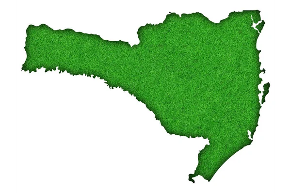 Mapa Santa Catarina Zielonym Filcu — Zdjęcie stockowe
