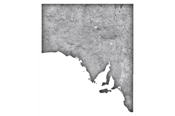 Kaart Van Zuid Australië Verweerd Beton — Stockfoto