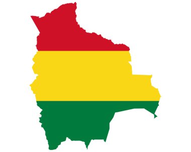 Bolivya haritasında bayrak