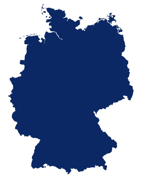 Karte Von Deutschland Blauer Farbe — Stockvektor