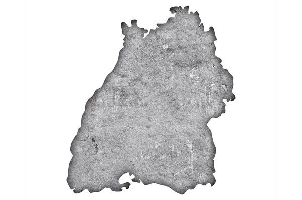 Карта Баден Вюртемберга Выветриваемом Бетоне — стоковое фото