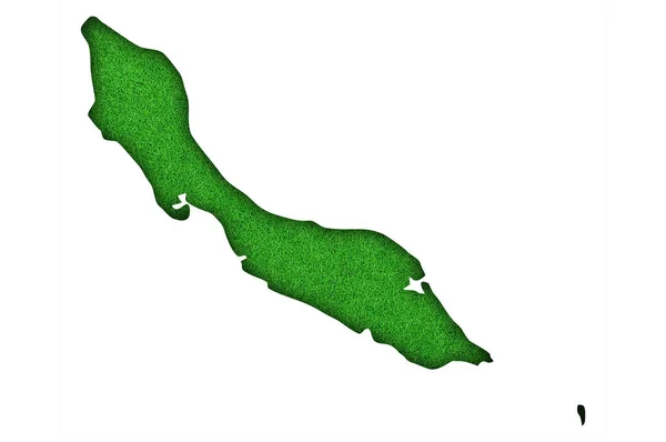 Карта Кюрасао Зеленом Войлоке — стоковое фото
