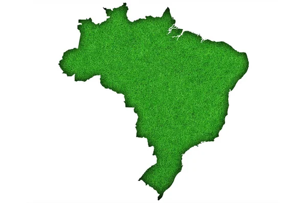 Mapa Brasil Feltro Verde — Fotografia de Stock