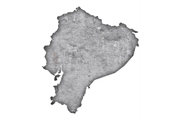 Mapa Equador Sobre Concreto Desgastado — Fotografia de Stock