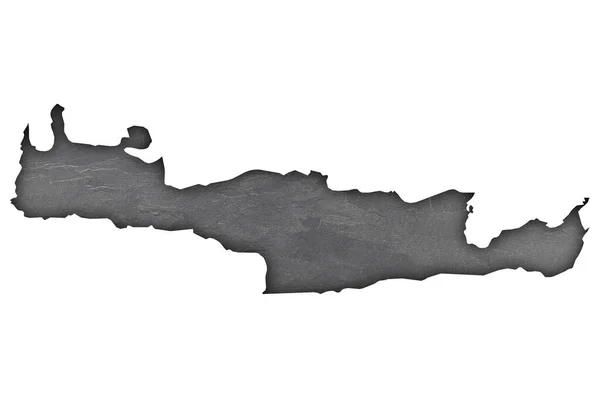 Mapa Creta Pizarra Oscura —  Fotos de Stock