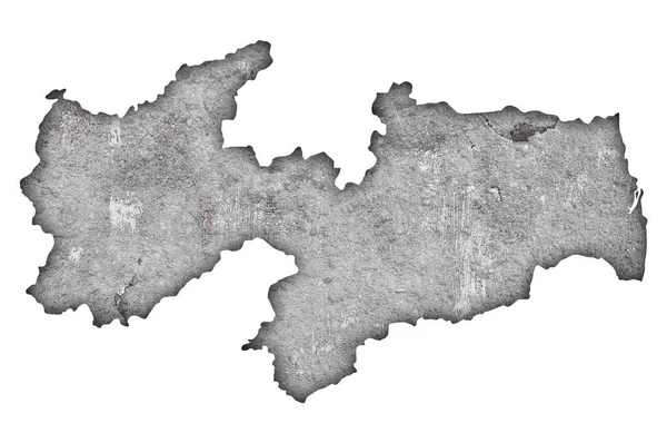 天候コンクリート上のパライバの地図 — ストック写真