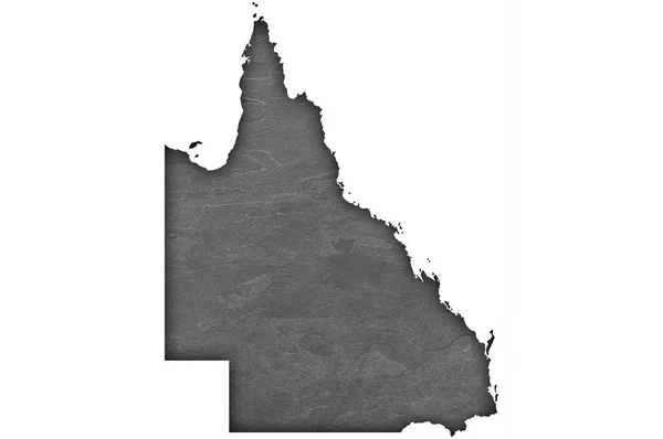 Mapa Queensland Ciemnym Łupku — Zdjęcie stockowe