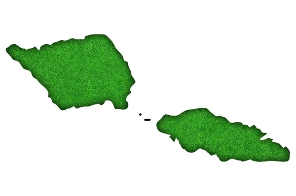 Карта Самоа Зеленом Войлоке — стоковое фото