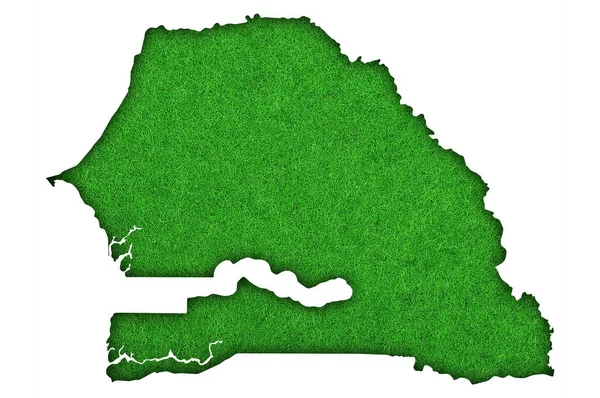 Mapa Senegal Feltro Verde — Fotografia de Stock