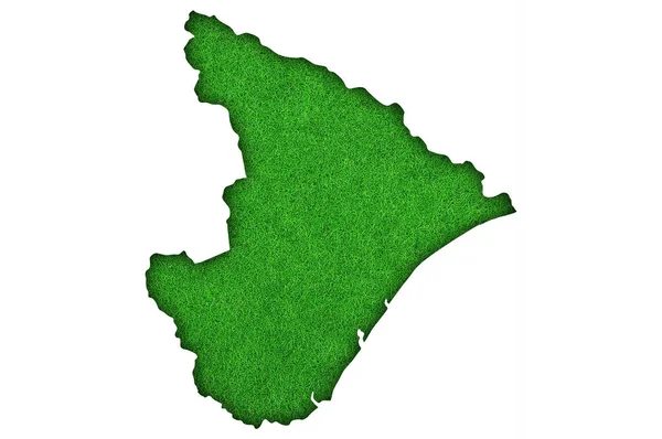 Mapa Sergipe Zielonym Filcu — Zdjęcie stockowe