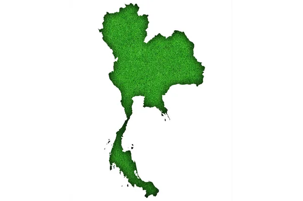 Mapa Tailandia Fieltro Verde — Foto de Stock