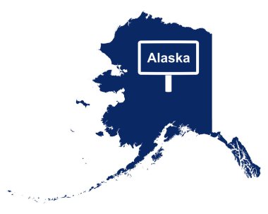 Yol işaretli Alaska eyaleti.