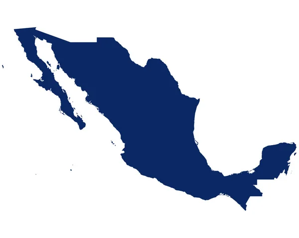 Peta Meksiko Dalam Warna Biru - Stok Vektor