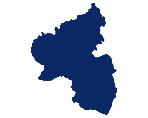 Rajna Vidék Pfalz Térkép Kék Színben — Stock Vector