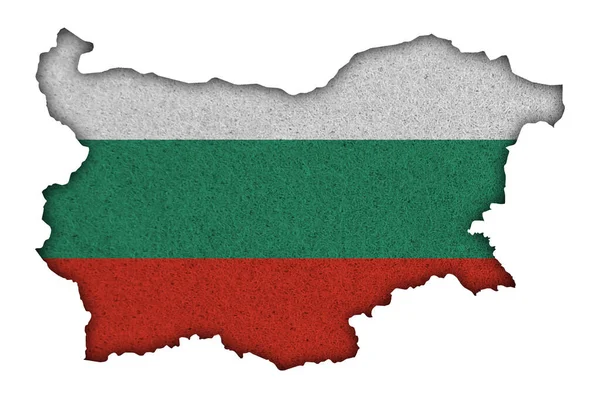 Kaart Vlag Van Bulgarije Vilt — Stockfoto