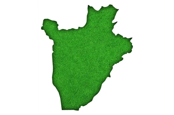 Burundi Térképe Zöld Filcen — Stock Fotó