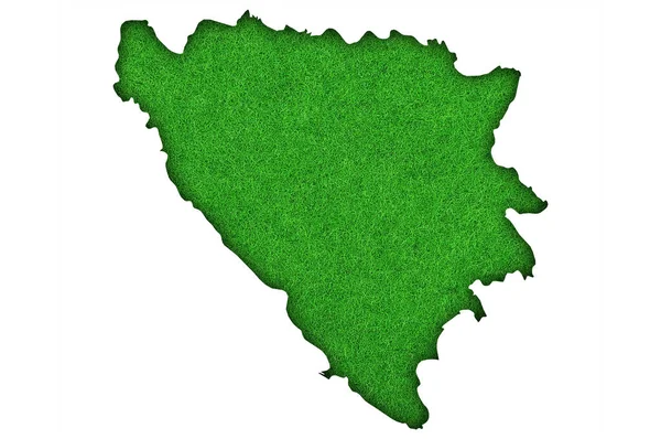 Bosznia Hercegovina Térképe Zöld Nevén — Stock Fotó