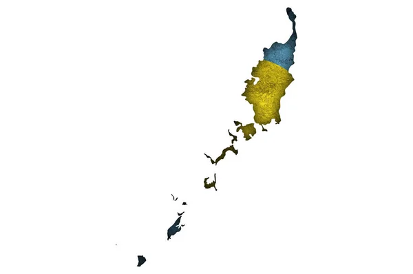 Yıpranmış Beton Üzerinde Palau Haritası Bayrağı — Stok fotoğraf