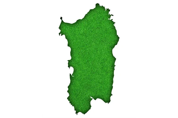 Carte Sardaigne Sur Feutre Vert — Photo