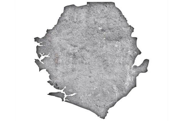 Карта Сьєрра Леоне Вивітрюваному Бетоні — стокове фото