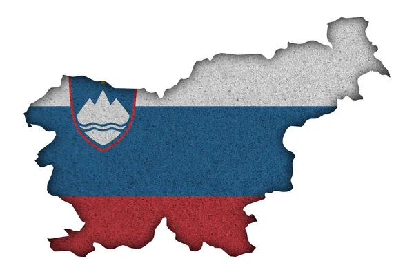 Map Flag Slovenia Felt — Stock Photo, Image