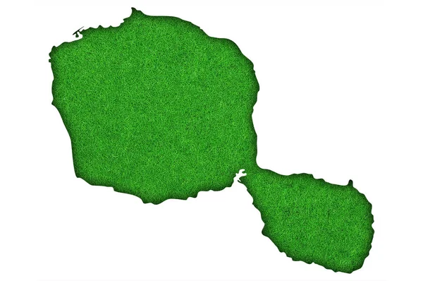 Map Tahiti Green Felt — Stock Photo, Image