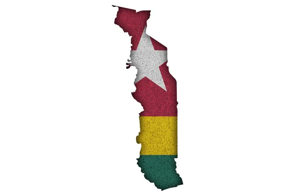 Map Flag Togo Felt — Stock Photo, Image