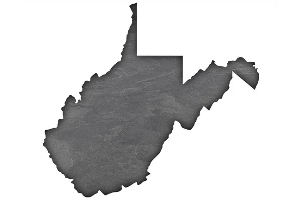 Mappa Della Virginia Occidentale Ardesia Scura — Foto Stock