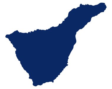 Mavi renkli Teneriffa Haritası