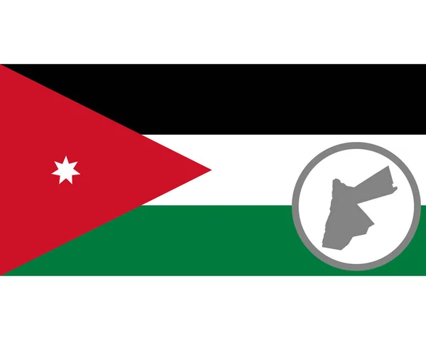 Bandeira Mapa Jordan — Vetor de Stock