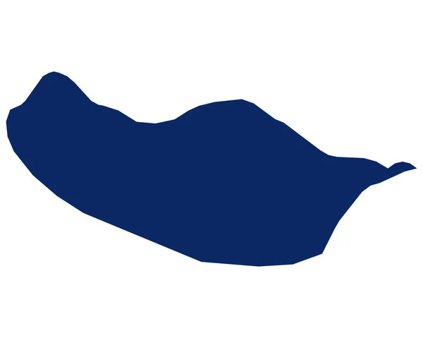 Madeira Haritası Mavi Renkte — Stok Vektör
