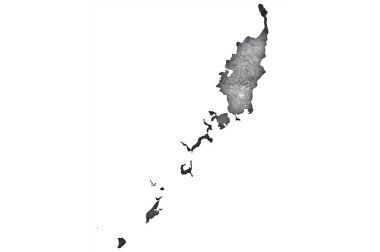 Yıpranmış beton üzerinde Palau Haritası