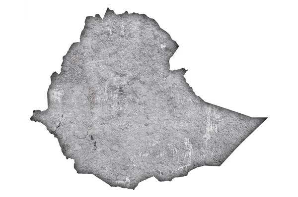 Map Ethiopia Weathered Concrete — Stock Photo, Image