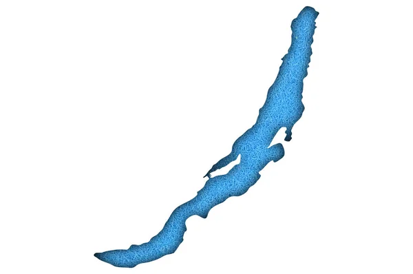 Mappa Lago Baikal Feltro Blu — Foto Stock