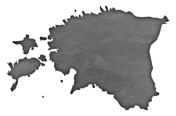 Карта Естонії Темному Аркуші — стокове фото