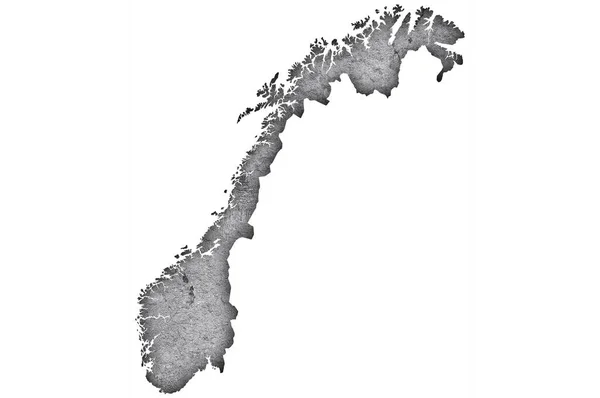 Mapa Noruega Sobre Hormigón Envejecido —  Fotos de Stock
