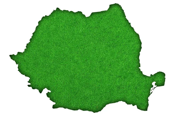 Mapa Rumania Fieltro Verde — Foto de Stock