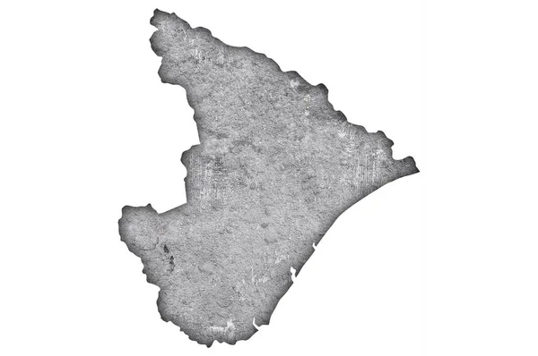 気象コンクリート上のセルジェの地図 — ストック写真