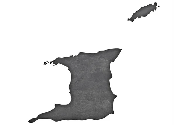 Карта Тринидада Тобаго Темном Листе — стоковое фото
